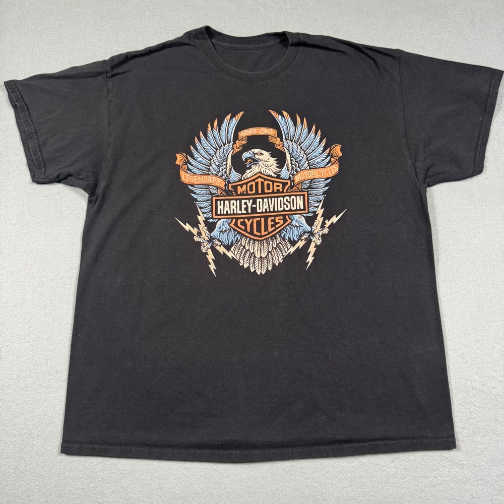 Harley-Davidson Mens‎ Eagle Graphic T-Shirt Black Short Sleeve XL No Tag